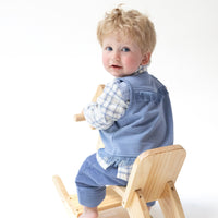 Country Blue - Western Fringe Vest