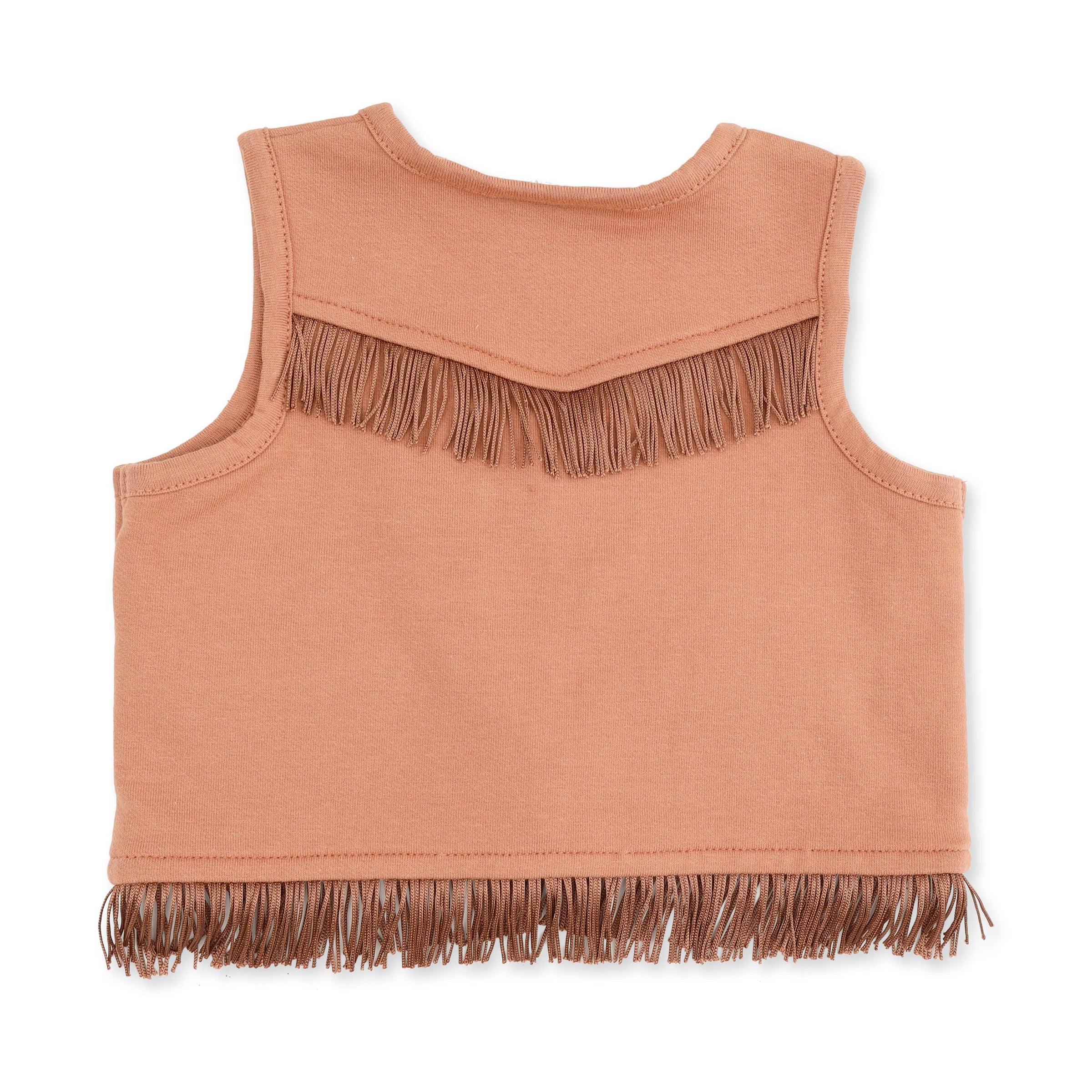 Solid Mocha Mousse - Western Fringe Vest