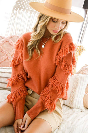 Mandy Frill Sleeve Sweater