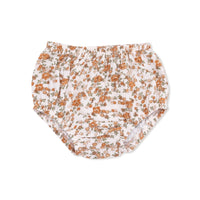 Prairie Calico - Long Sleeve Ruffle Smocked Neck Dress + Diaper Cover