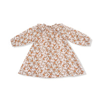 Prairie Calico - Long Sleeve Ruffle Smocked Neck Dress + Diaper Cover