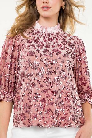 Velvet Sequin Detail Top