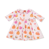 Autumn Pumpkins - Pink - Box Pleat Dress with Legging Set