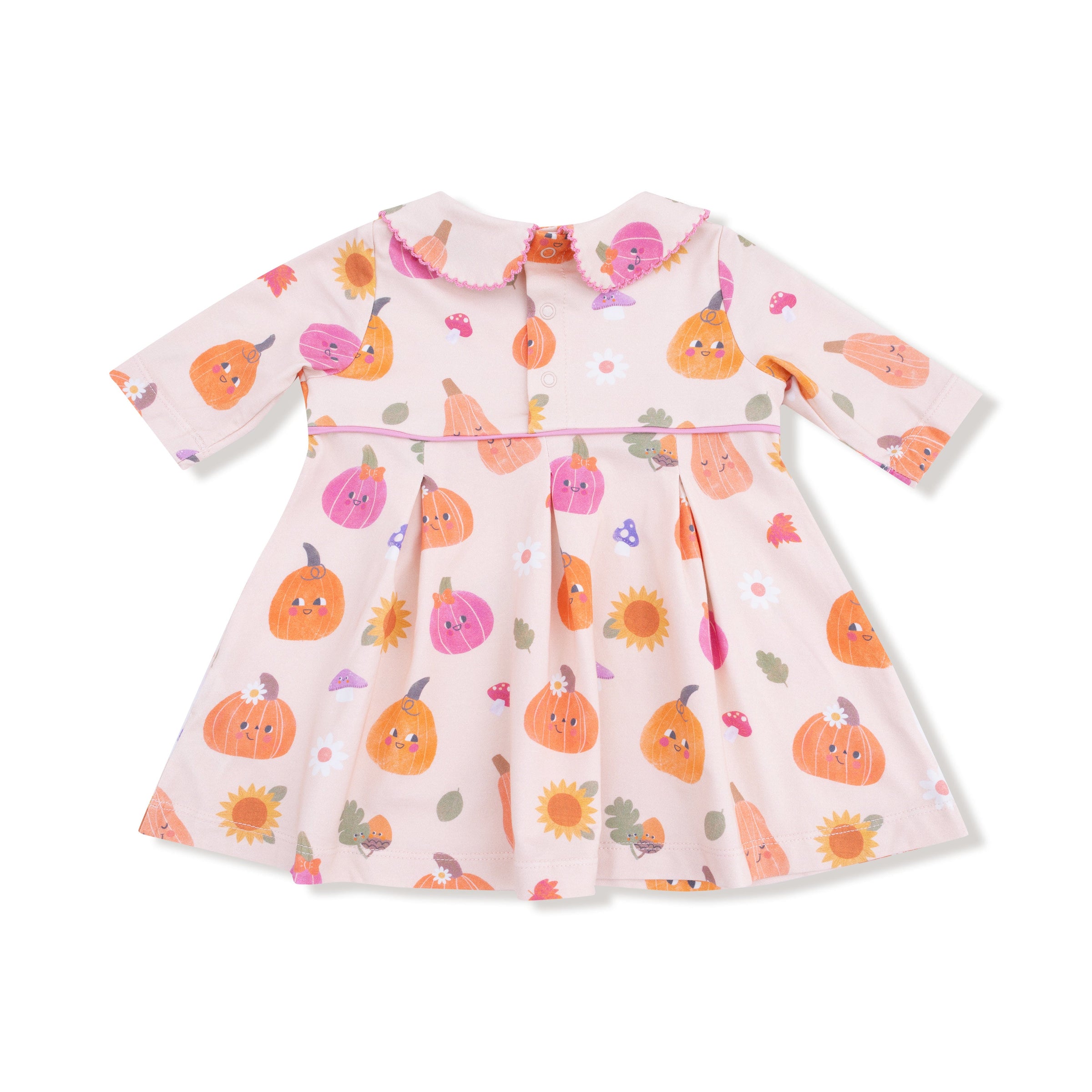 Autumn Pumpkins - Pink - Box Pleat Dress with Legging Set