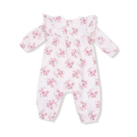 Belle Rosette Dot - Long Sleeve Petal Ruffle Romper