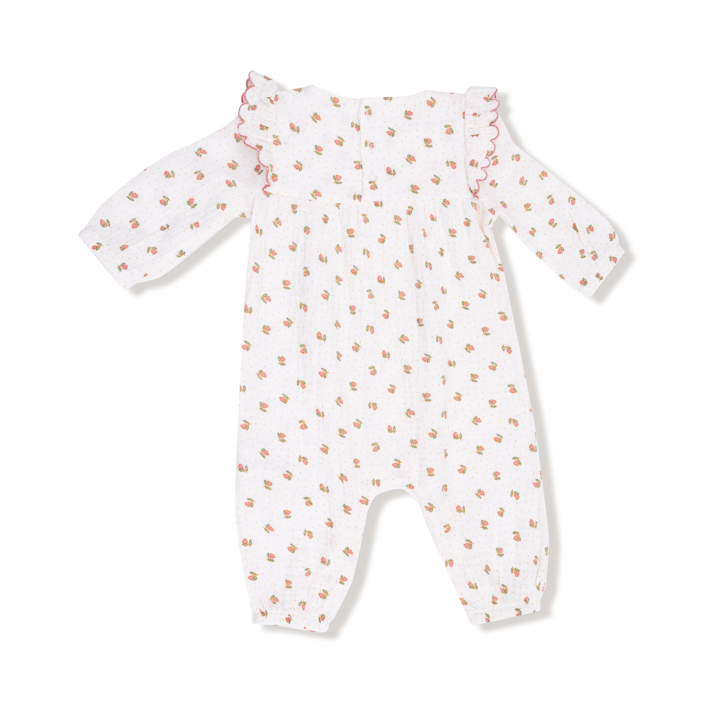 Petite Pointe Fleur - Long Sleeve Petal Ruffle Romper