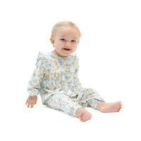 Sweet Rose Calico - Long Sleeve Petal Ruffle Romper