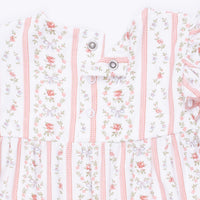 Marnie Rosebud Stripe - Long Sleeve Petal Ruffle Romper