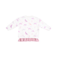 Soft Dinos- Purple - Pull Over Sweatshirt with Ruffle and Flare Pant