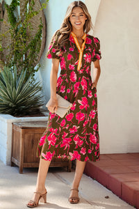 Marissa- Green Floral Maxi Dress