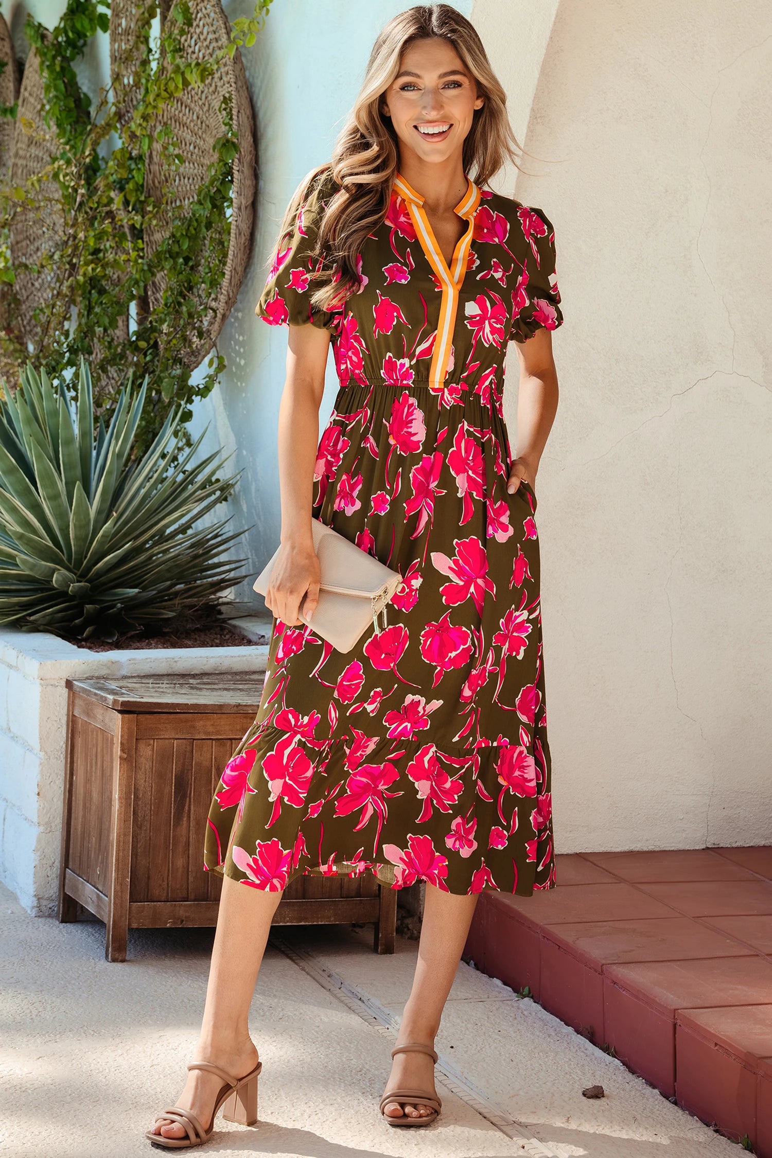 Marissa- Green Floral Maxi Dress