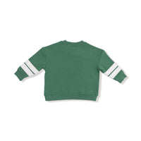 Varsity - Green - Cozy Drop Sleeve Sweatshirt with Varsity Stripes