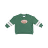 Varsity - Green - Cozy Drop Sleeve Sweatshirt with Varsity Stripes