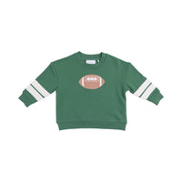 Varsity - Green - Cozy Drop Sleeve Sweatshirt with Varsity Stripes