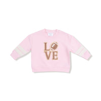 Varsity - Pink - Cozy Drop Sleeve Sweatshirt with Varsity Stripes