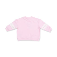 Football Helmets Pink - Drop Sleeve Sweatshirt with Varsity Stripes