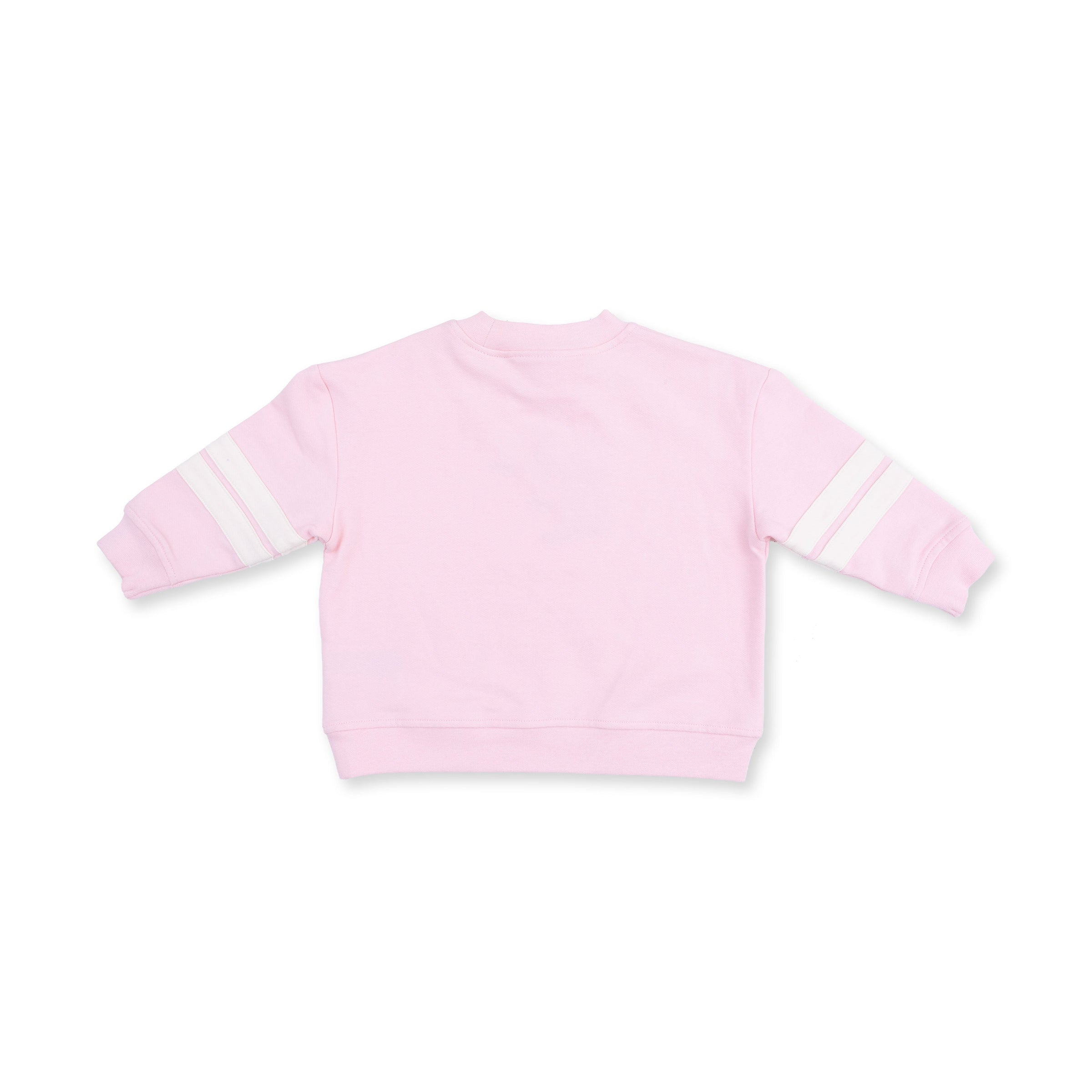 Football Helmets Pink - Drop Sleeve Sweatshirt with Varsity Stripes