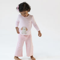 Puppy Stripes - Pink Uni Long Sleeve Shirt