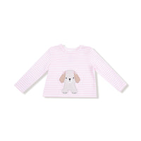 Puppy Stripes - Pink Uni Long Sleeve Shirt