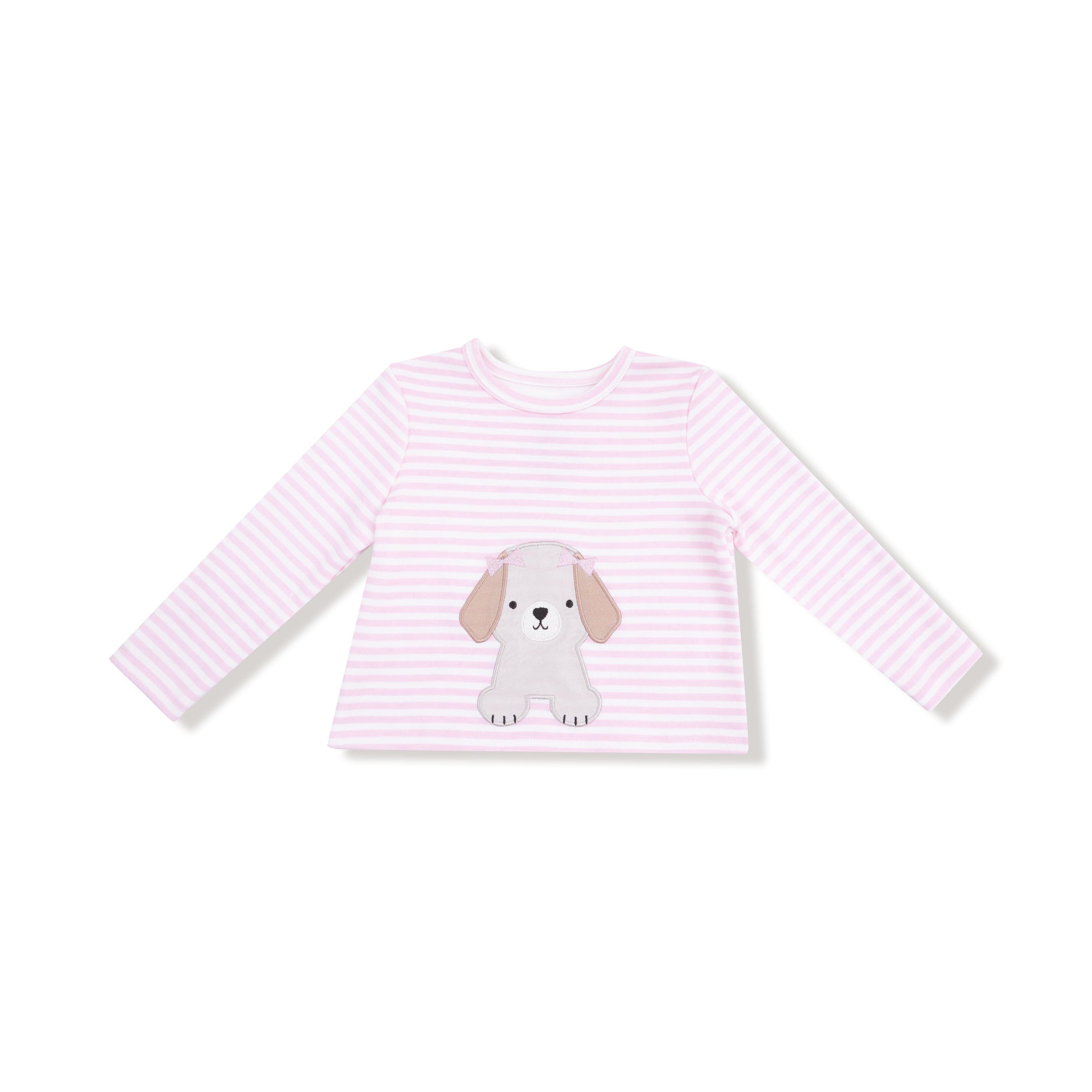 Puppy Stripes - Pink Uni Long Sleeve Shirt