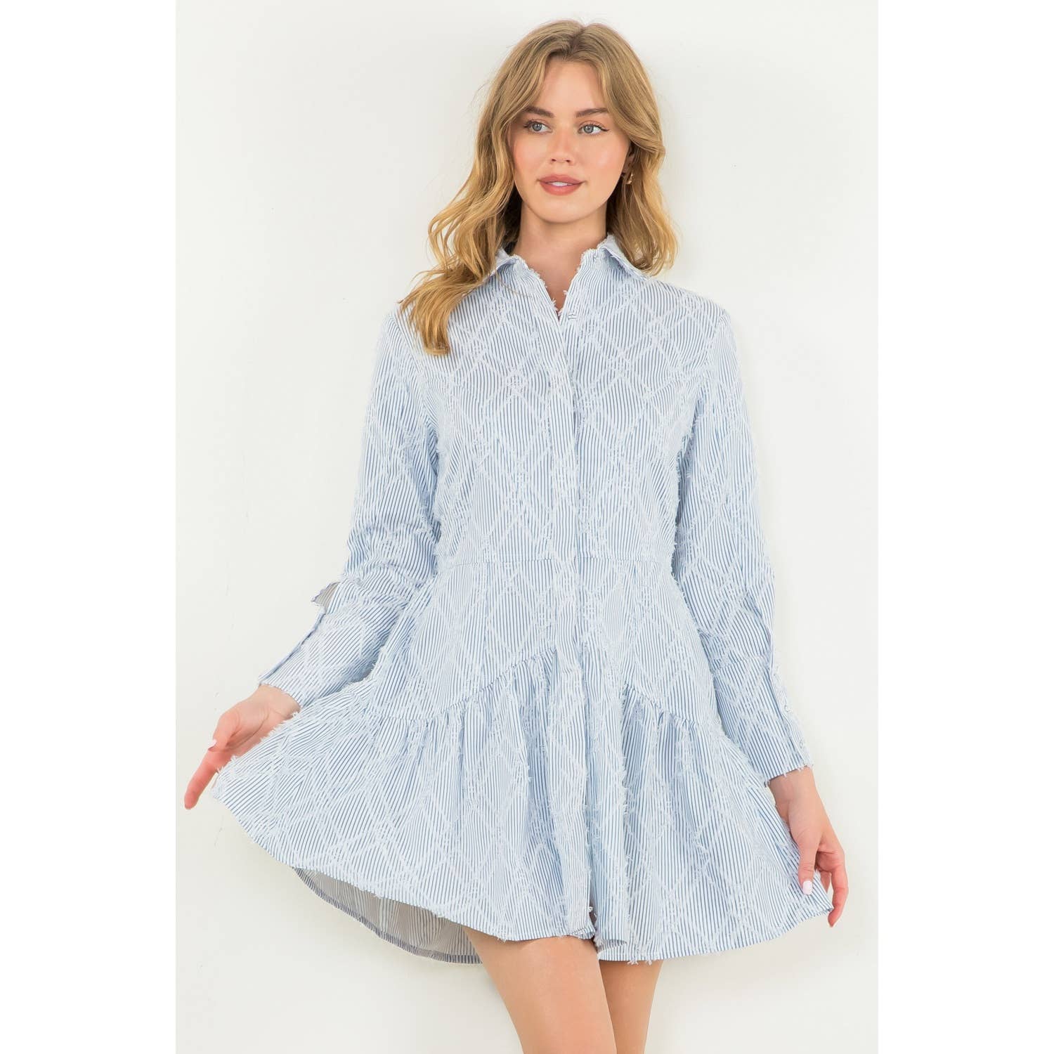 Berkley - Striped Fringe Detail Dress