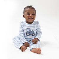 Mini Tractors - Long Sleeve Snap Shoulder Romper