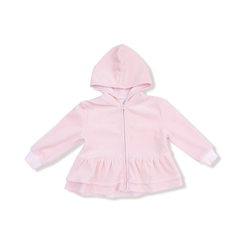 Velour Teddy Bear - Zip Peplum Hoodie + Jogger