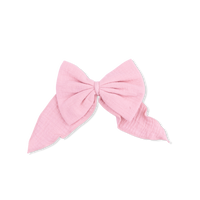 Solid Muslin Poignant Pink - Large Bow