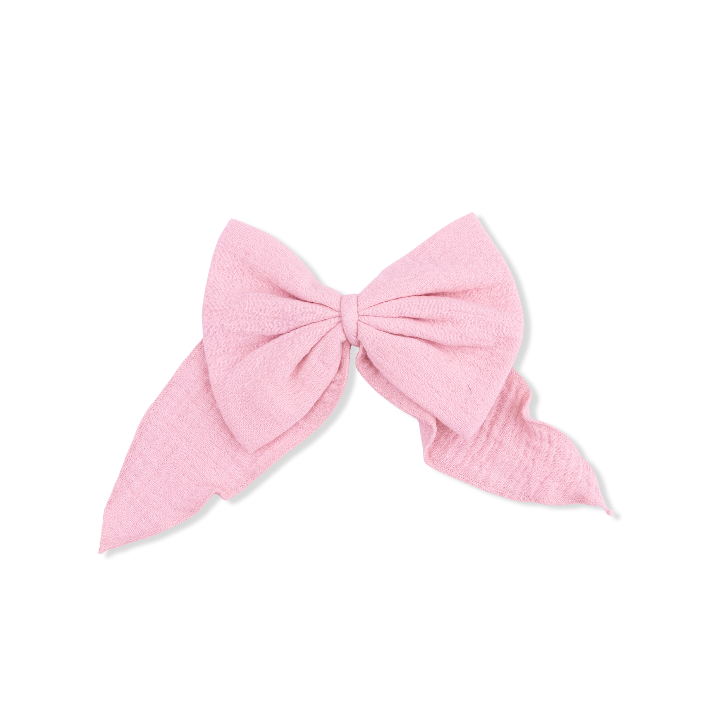 Solid Muslin Poignant Pink - Large Bow