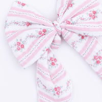 Winding Roses Stripe - Large Bow