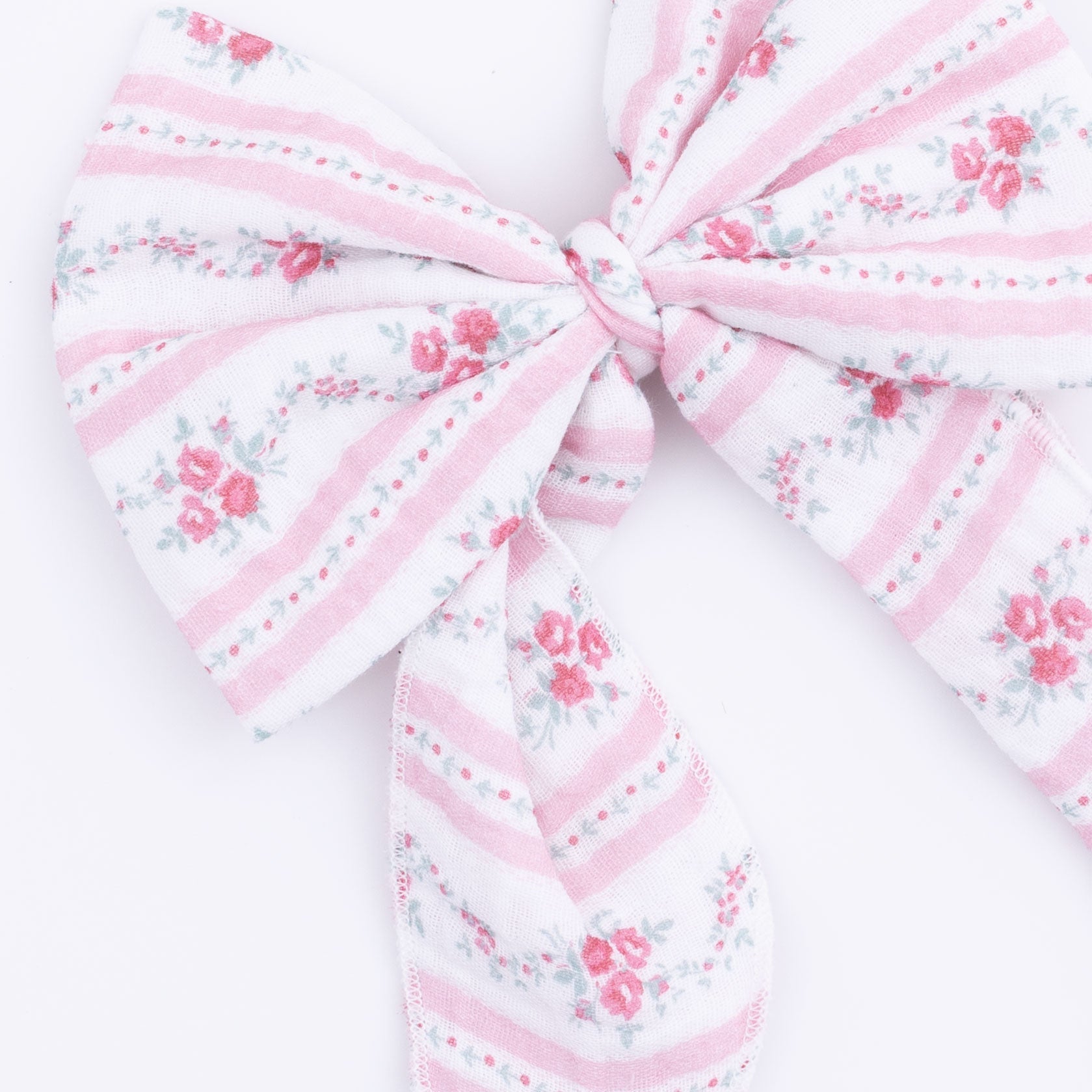 Winding Roses Stripe - Large Bow