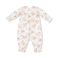 Floral Owl Families - Smocked Long Sleeve Romper