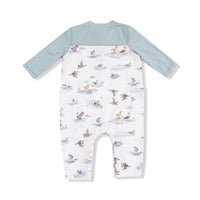 Migrating Mallards - Romper with Contrast Sleeves