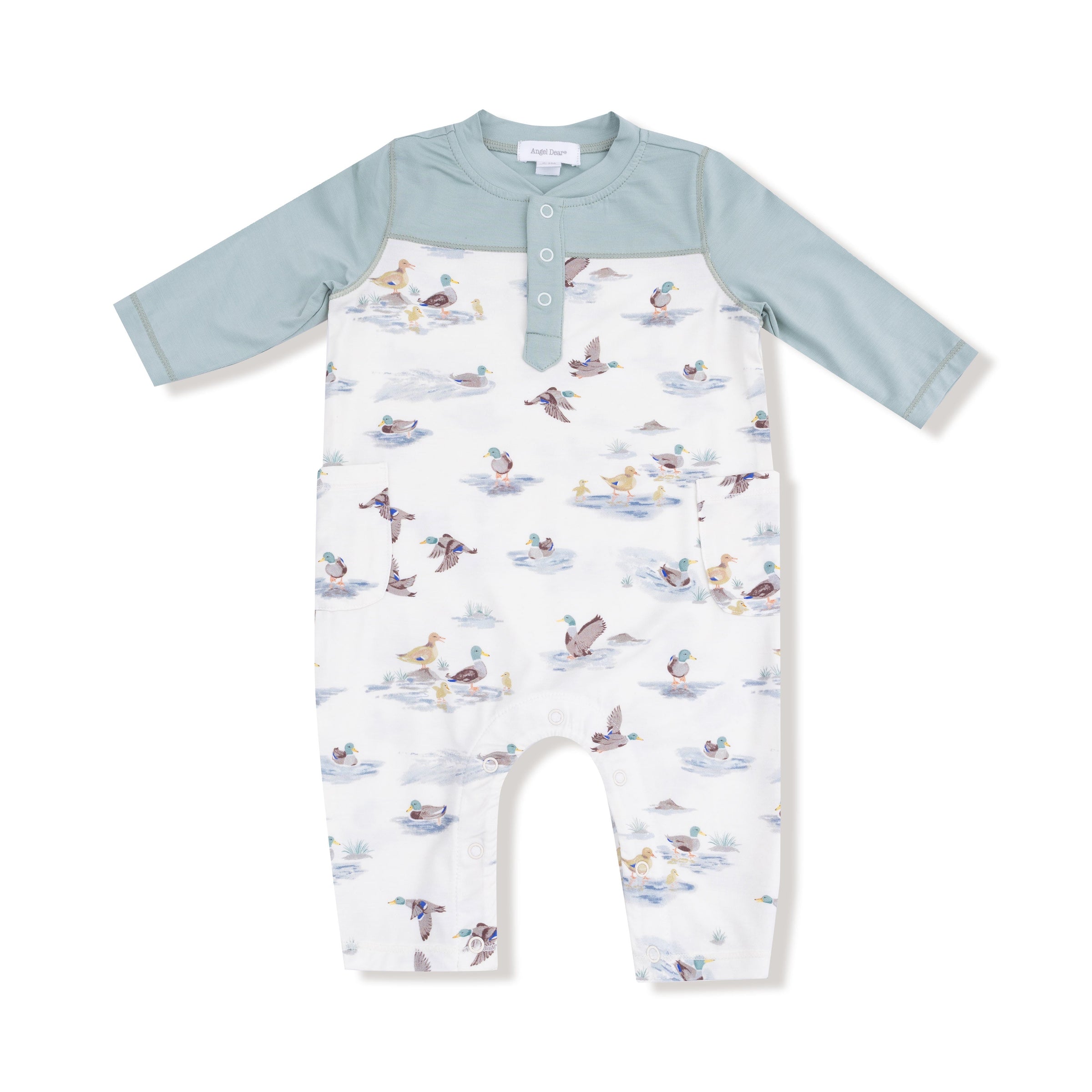 Migrating Mallards - Romper with Contrast Sleeves