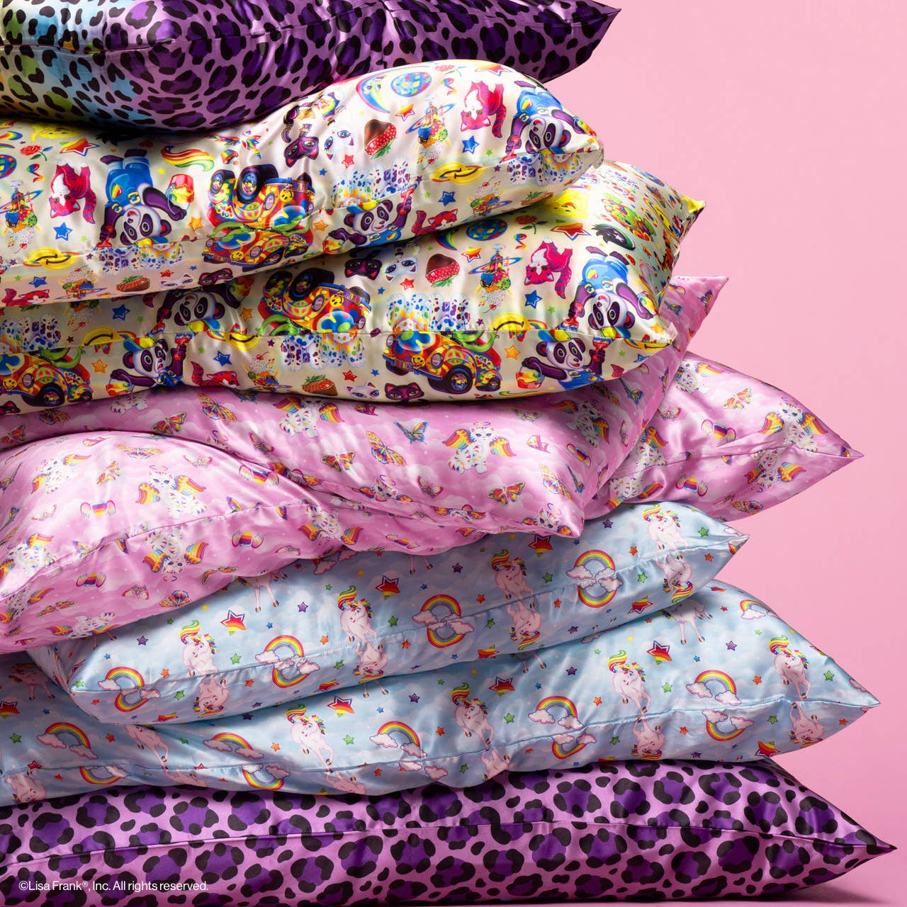 Lisa Frank x Kitsch Standard Satin Pillowcase - Angel Kitty™