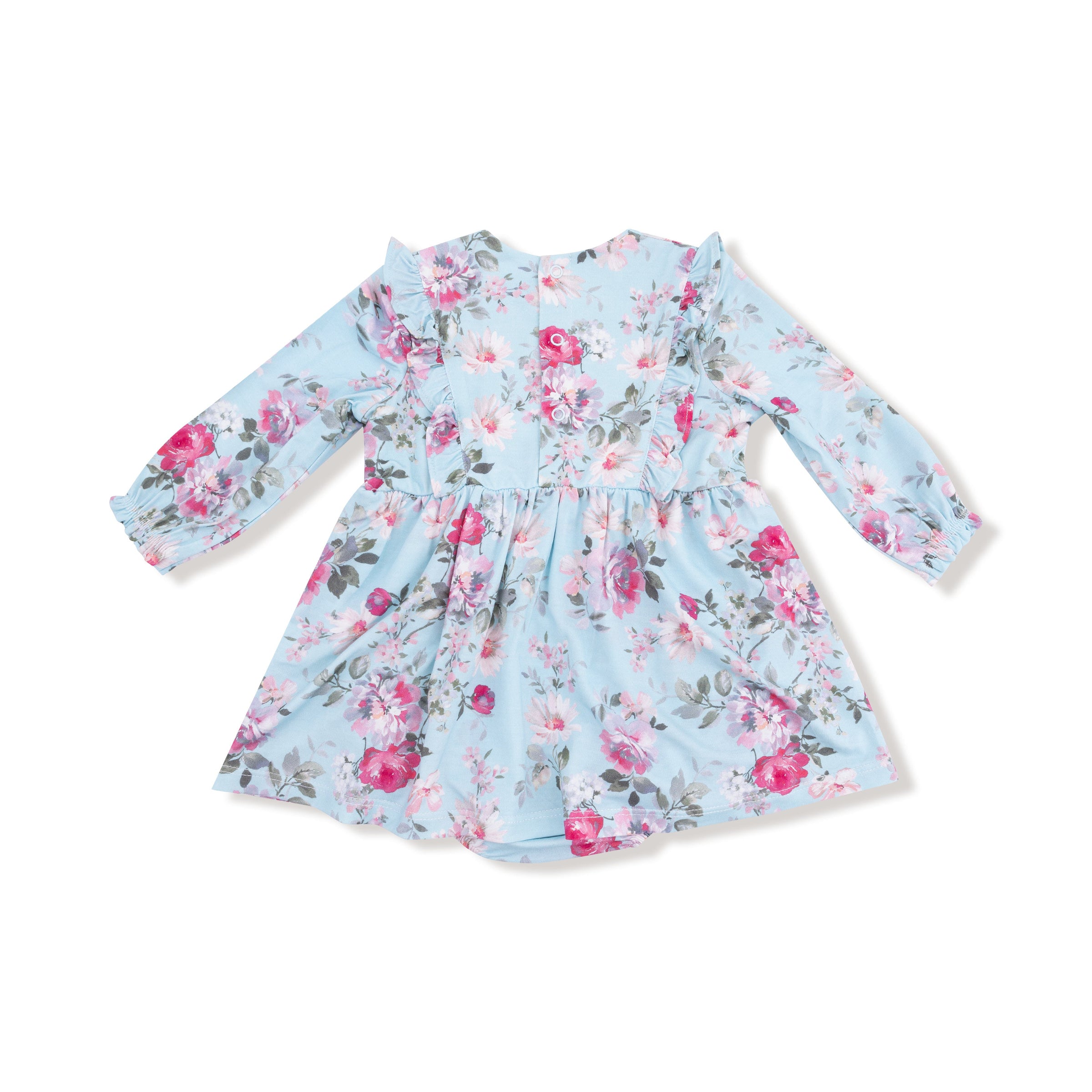 Charlotte Floral - Ruffle Long Sleeve Bodysuit Dress