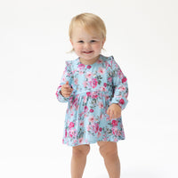 Charlotte Floral - Ruffle Long Sleeve Bodysuit Dress