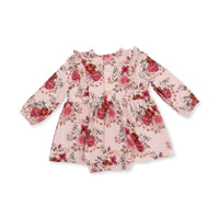 Sabrina Floral - Long Sleeve Ruffle Bodysuit Dress
