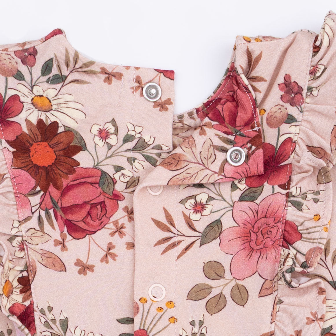 Sabrina Floral - Long Sleeve Ruffle Bodysuit Dress