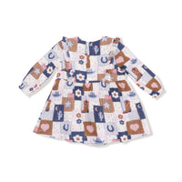 Patchwork Cowgirl - Ruffle Long Sleeve Bubble with Skirt