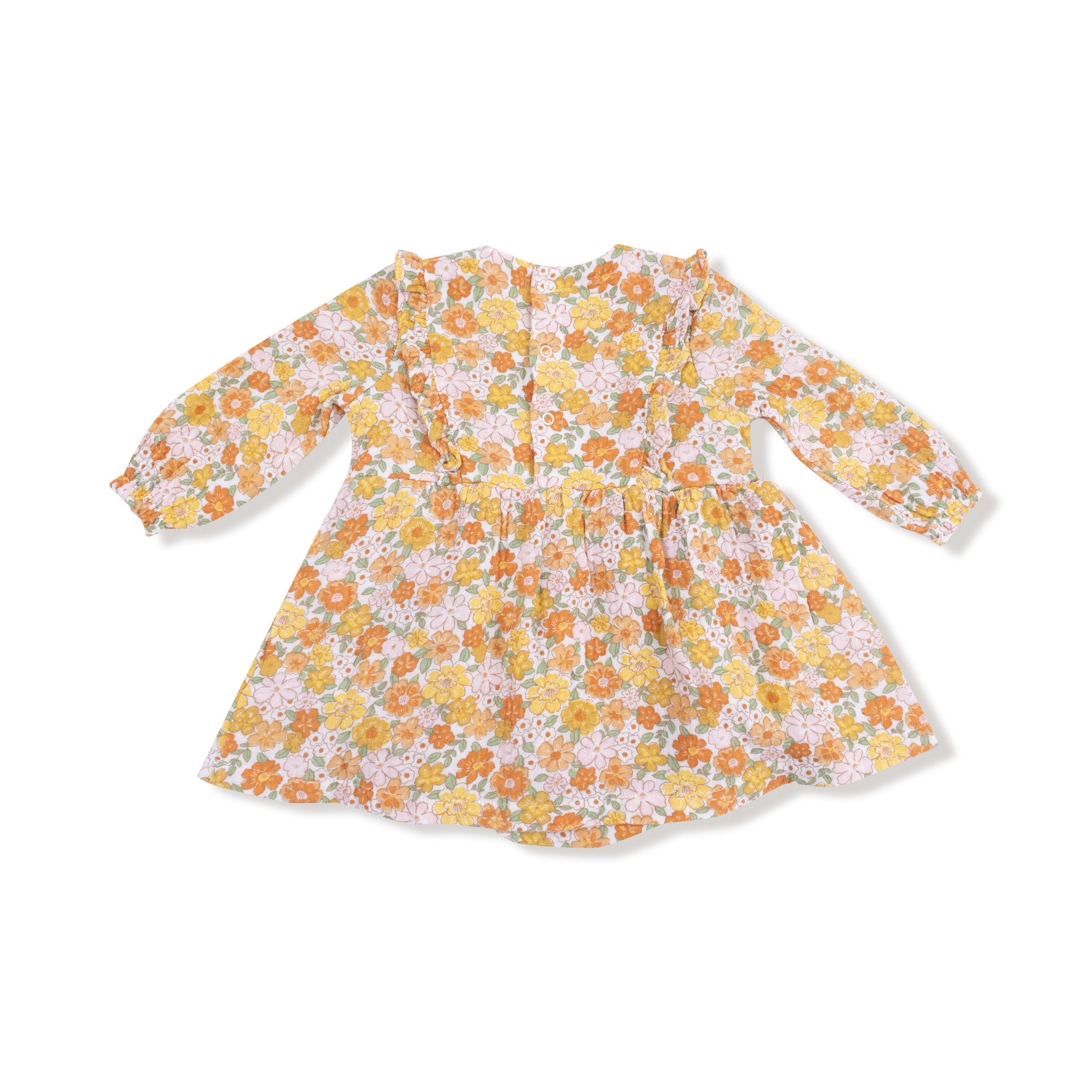 Sweet Amber Floral - Ruffle Long Sleeve Bubble with Skirt