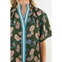 Sheila - Flower Print Short Sleeve Top