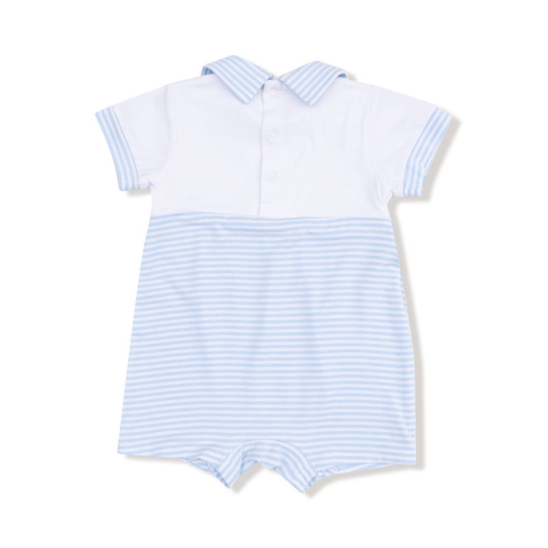 Baby Golf Carts - Blue - Polo Shortie with Contrast