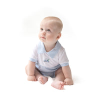 Baby Golf Carts - Blue - Polo Shortie with Contrast