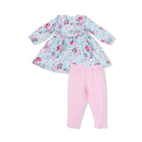 Charlotte Floral - Ruffle Long Sleeve Dress + Legging