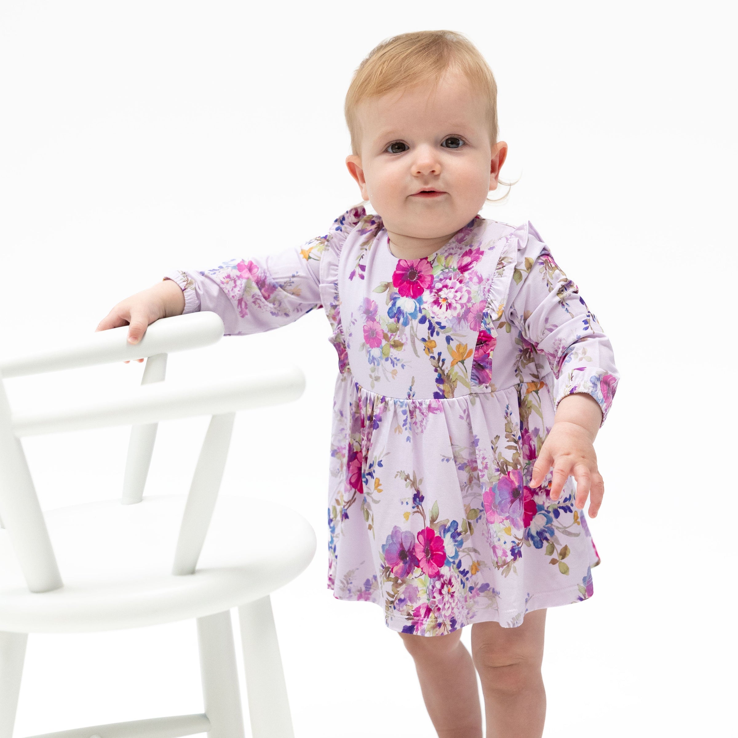Dahlia Floral - Long Sleeve Ruffle Dress and Legging