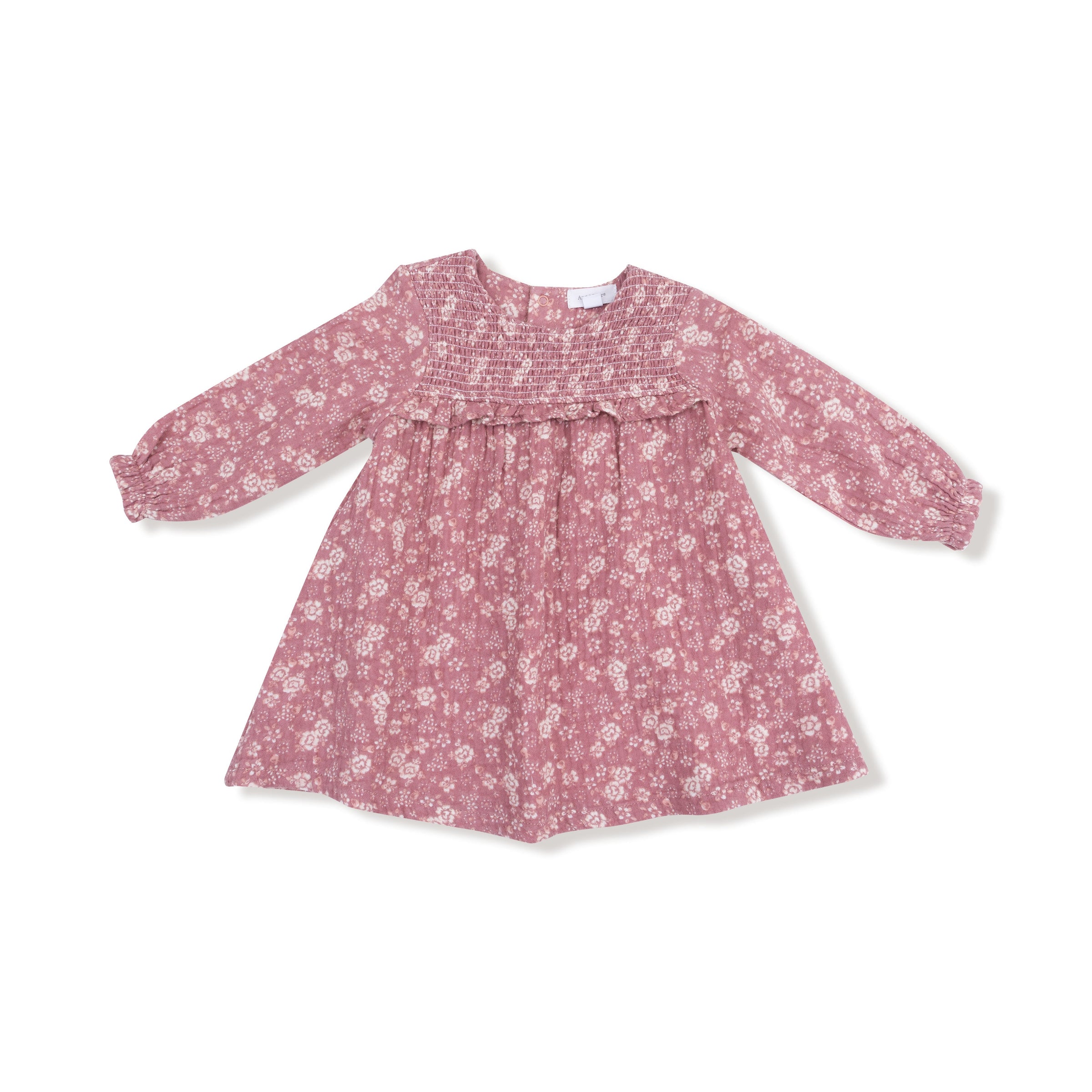 Bandana Floral - Smocked Ruffle Long Sleeve Dress + Diaper Cover (2T to 4T Dress Only)