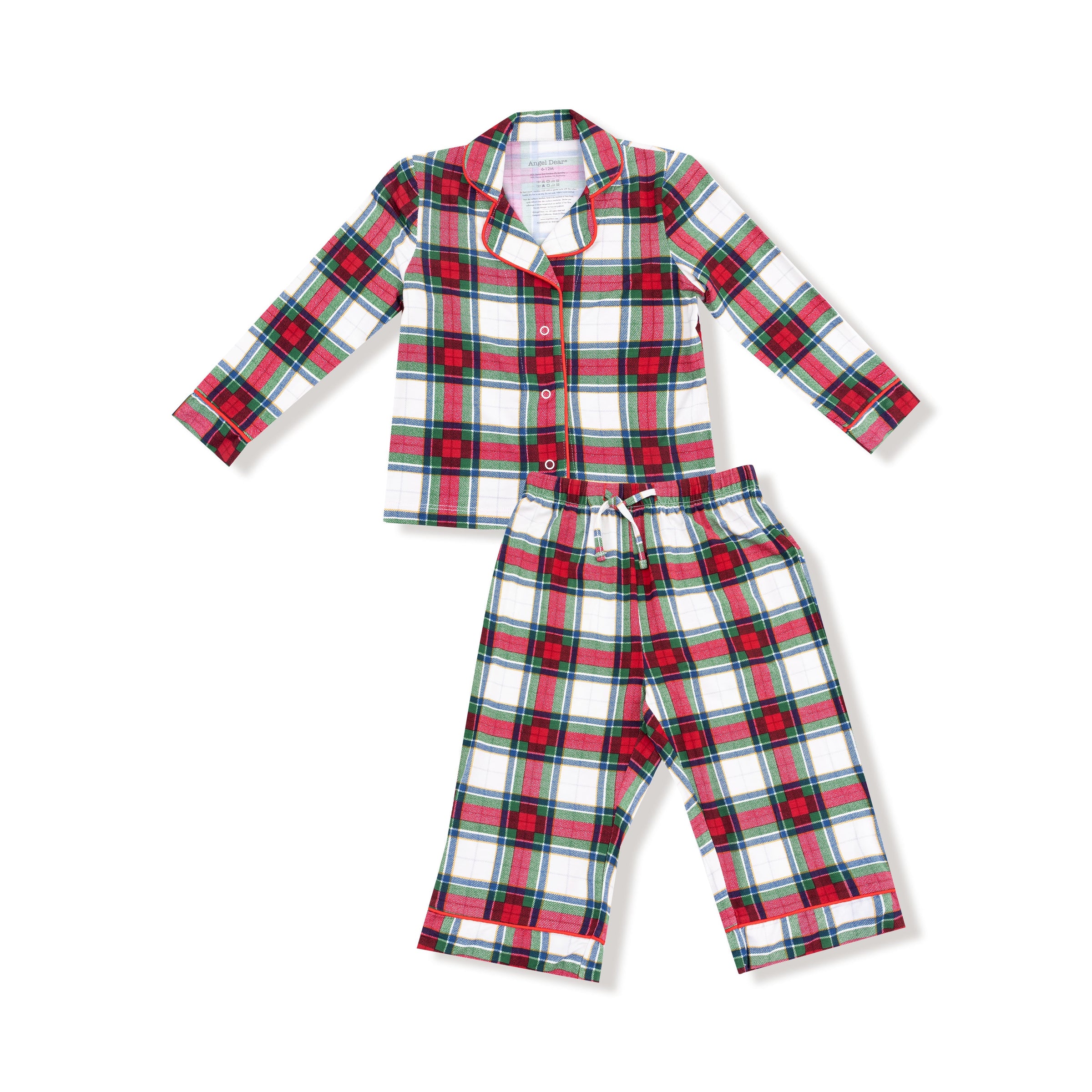 Holiday Plaid - Kids Long Sleeve Coat Style with Pant