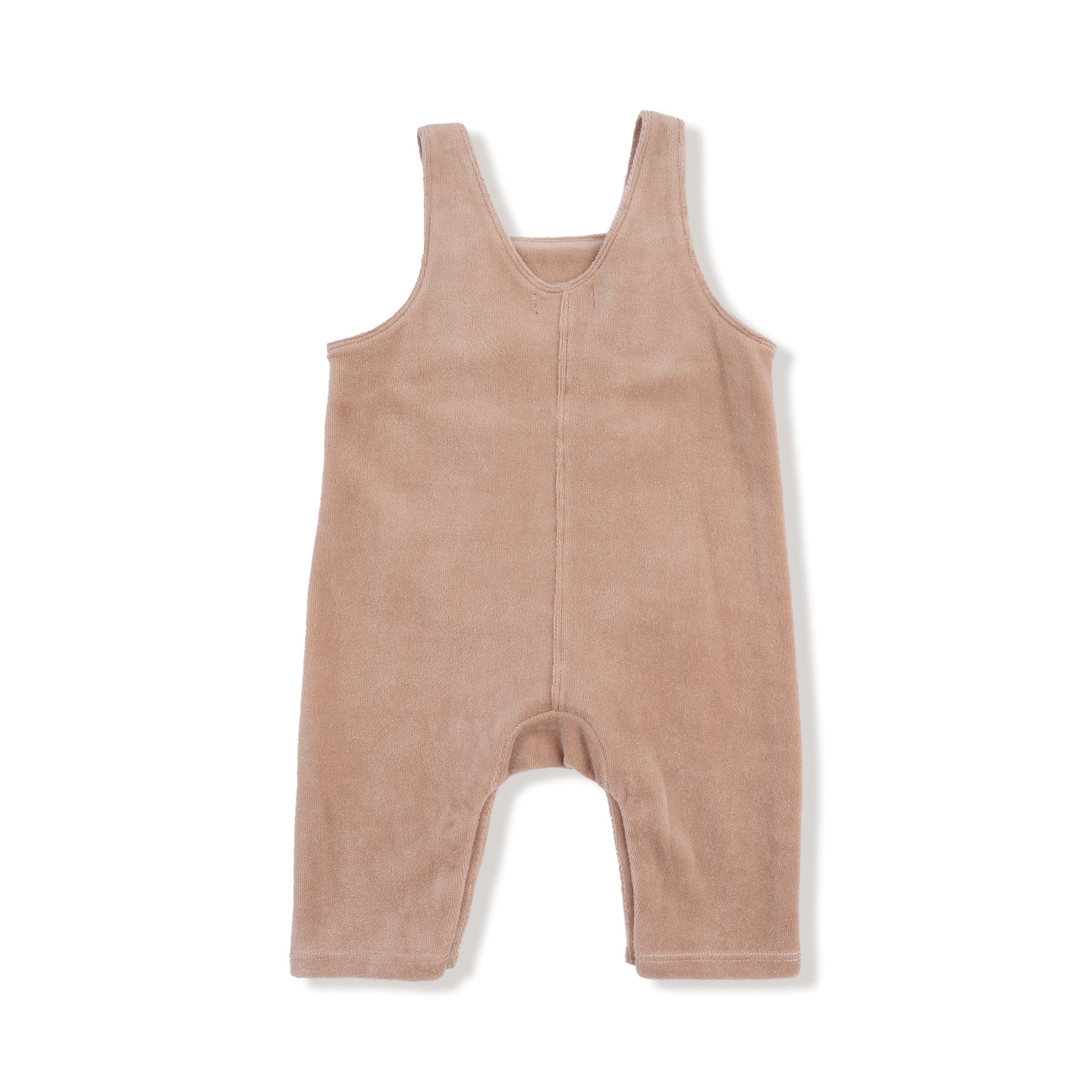 Velour Teddy Bear - Overalls with Bear Kanga Pocket