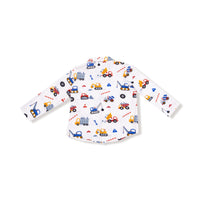 Crayon Construction - Long Sleeve Polo with Full Front Placket